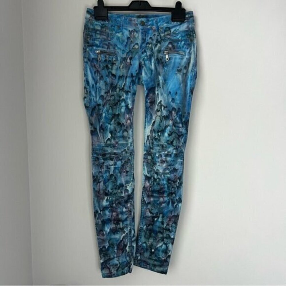 Robin’s Jeans Watercolour Moto Jeans